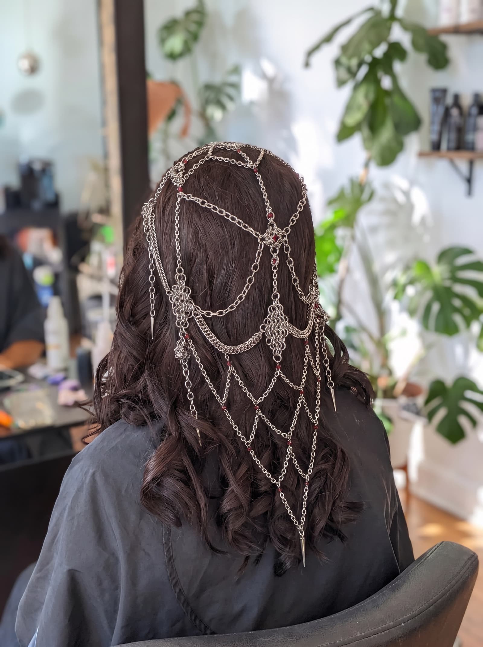 Crimson Cathedral Veil Chainmail Headdress