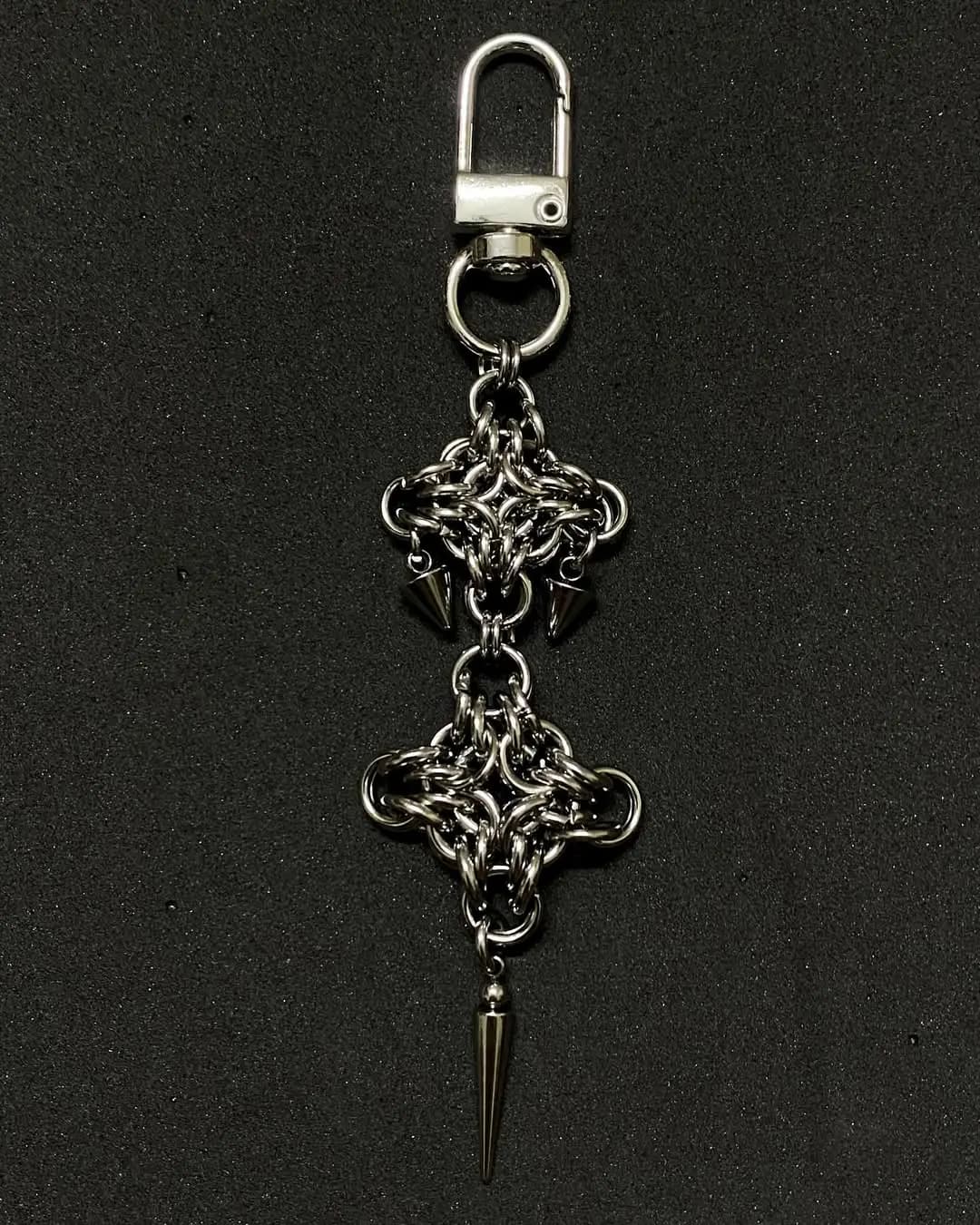 Gothic Chainmail Sigil Spike Keychain