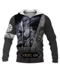 Viking God Zipped Hoodie