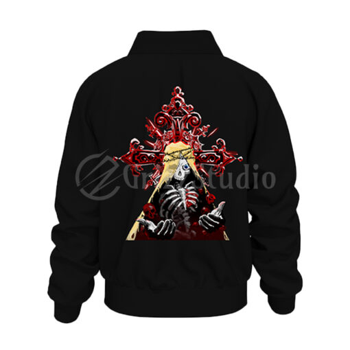 Embroidered Cross and Heart Bomber Jacket Special Collection - Image 4