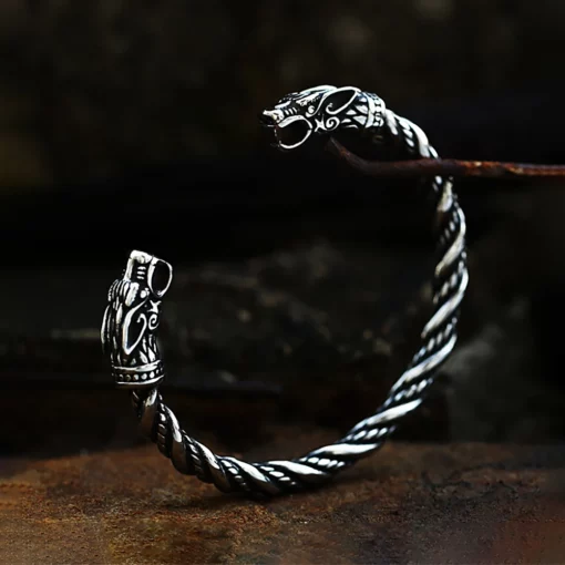 Dragon Viking Bracelet (Silver - Gold) - Image 4