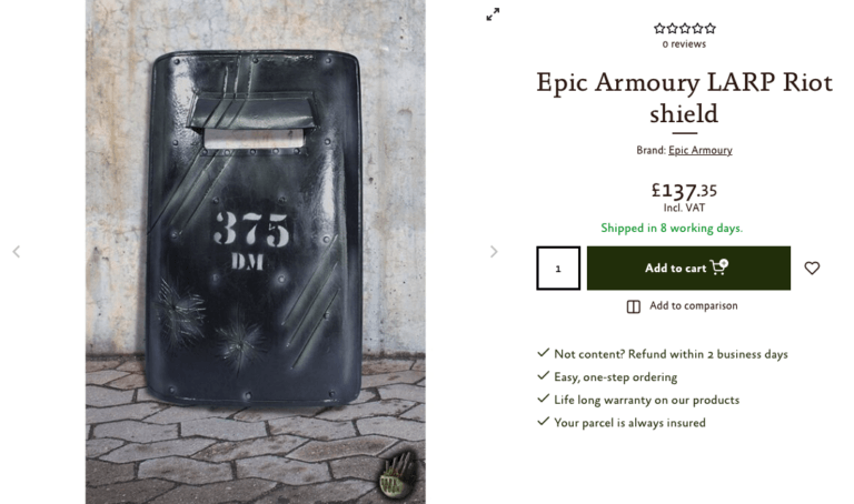 Modern Tactical Riot Shield for Reenactments and LARPing - Grizz Studio