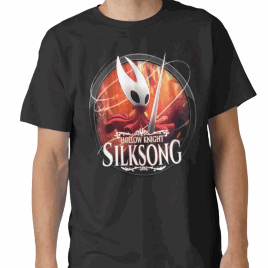 T-shirt Gamer Hollow Knight Silksong - Unisexe, Coupe Décontractée - Plusieurs Tailles Du XXS Au XXXXL - Idéal Cadeau Pour Fan De Jeux Indés