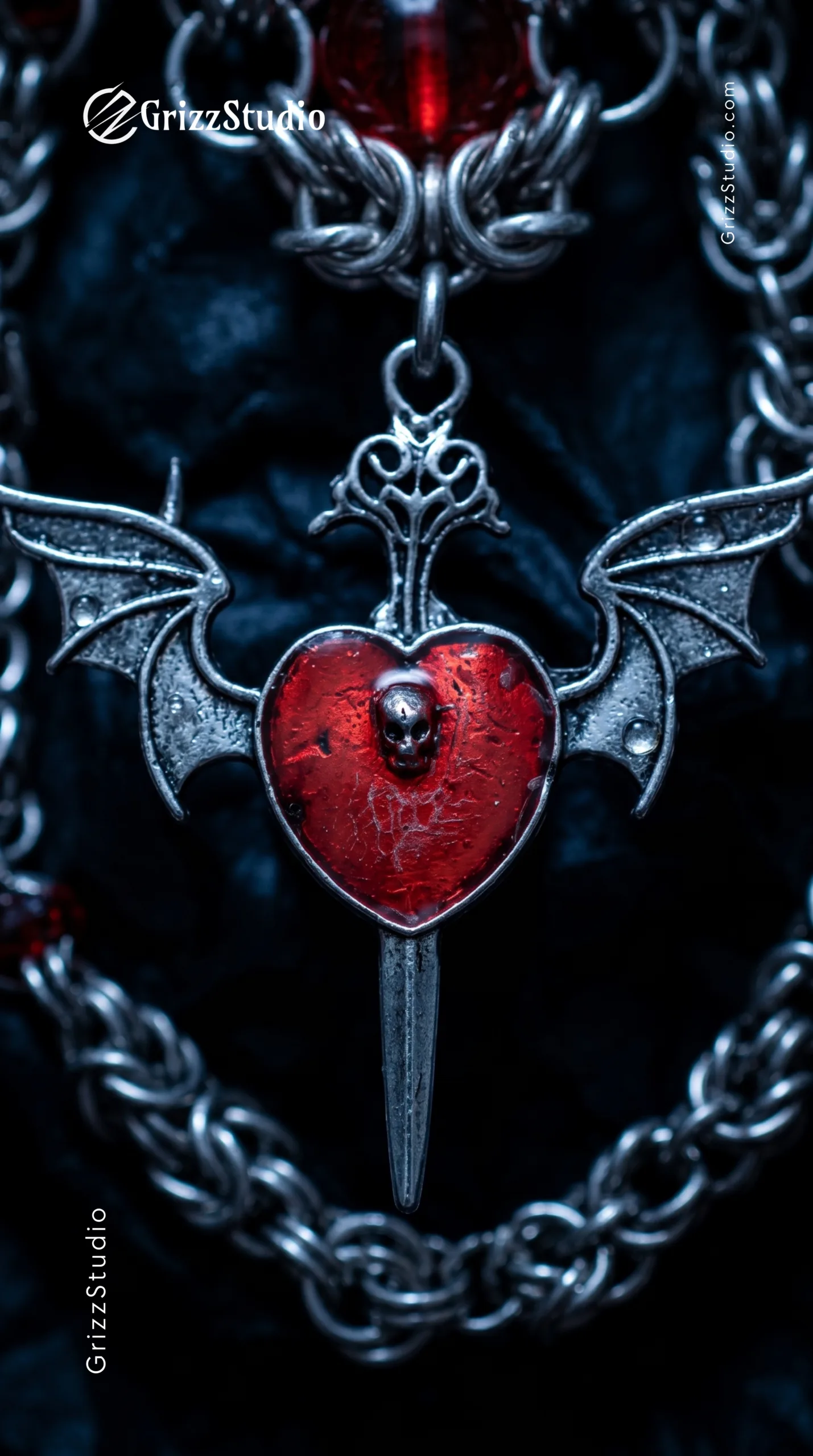 Vampire Heart Gothic Necklace - Grizz Studio