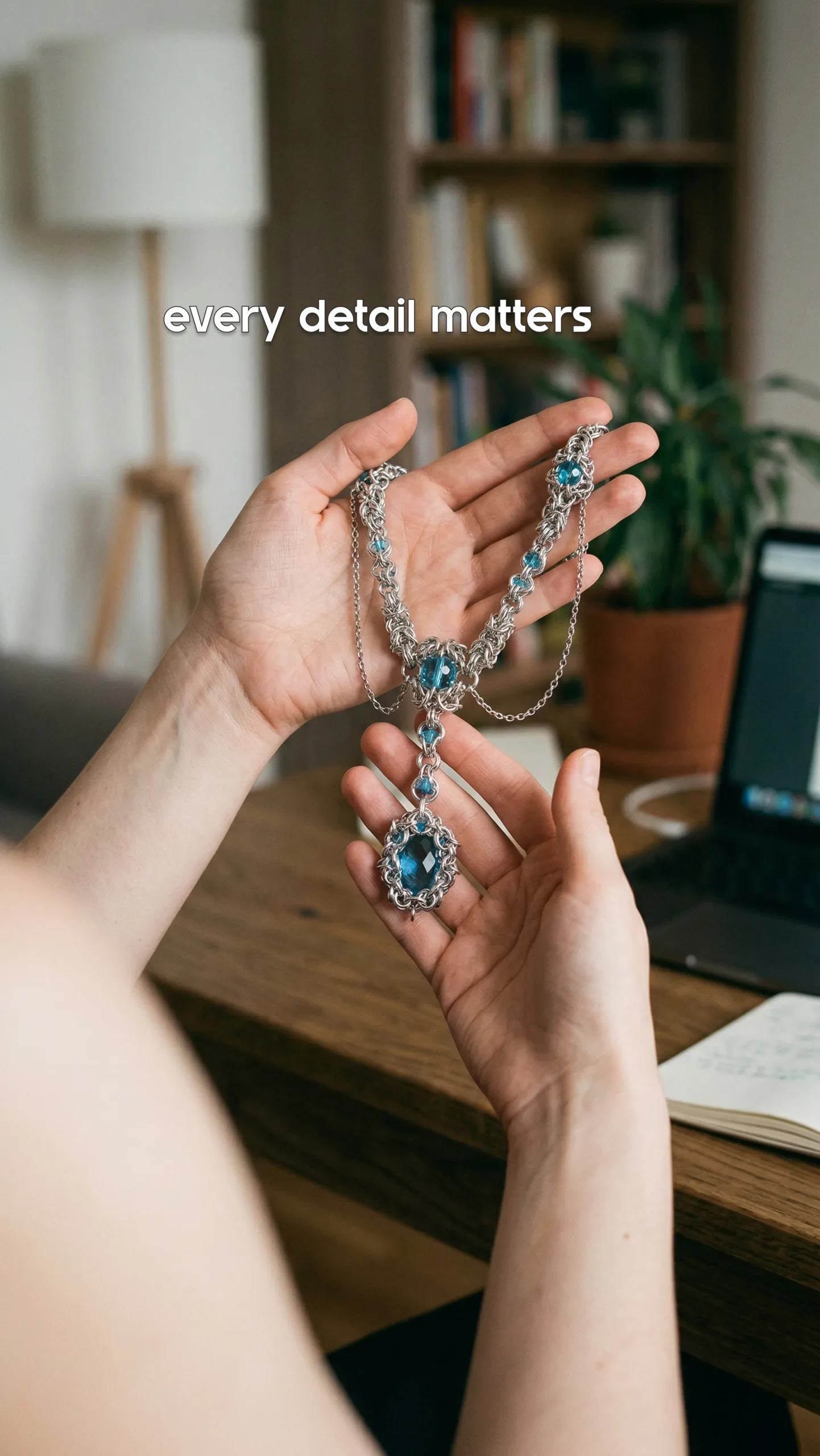 Aqua Sovereign Elven Chain Necklace - Image 8