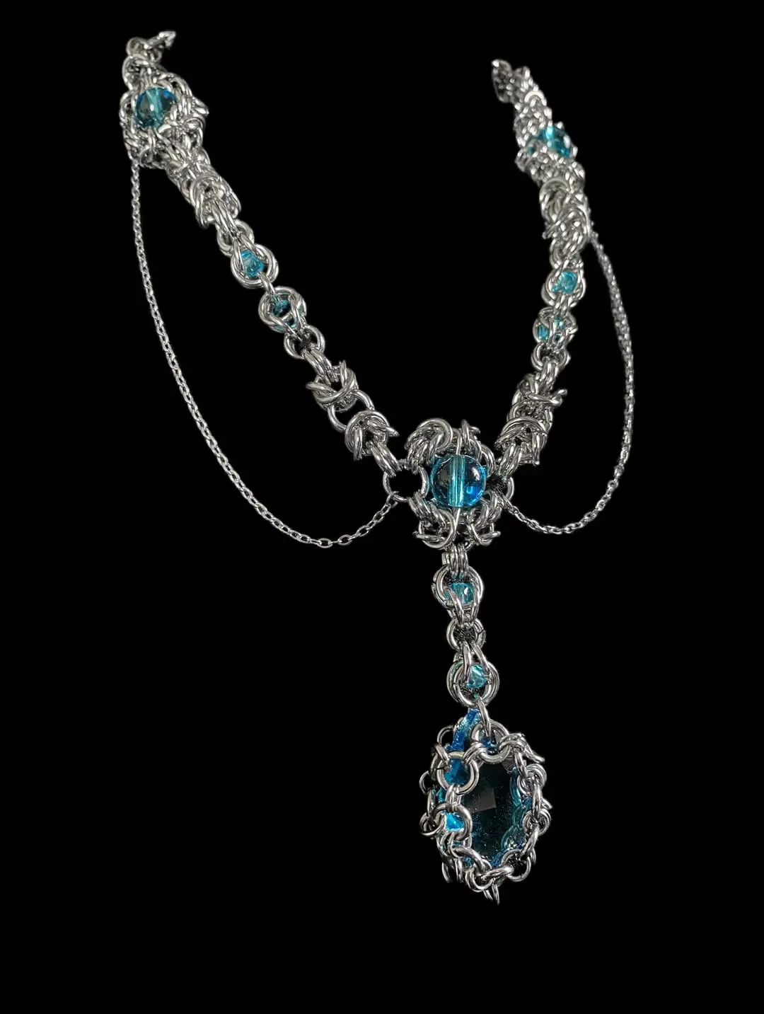 Aqua Sovereign Elven Chain Necklace - Image 4