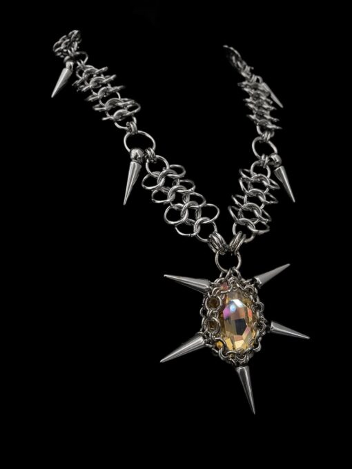 Gothic Solar Spike Chainmail Pendant - Image 4