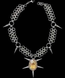 Alternative view of Gothic Solar Spike Chainmail Pendant