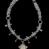 Gothic Spiked Pearl Amulet Chain Necklace
