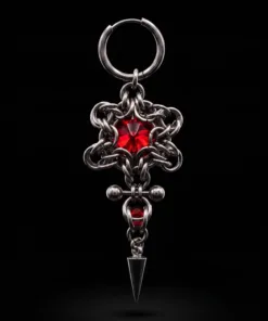 Crimson Thorn Gothic Chainmaille Earrings