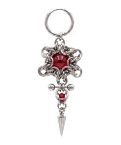 Alternative view of Crimson Thorn Gothic Chainmaille Earrings