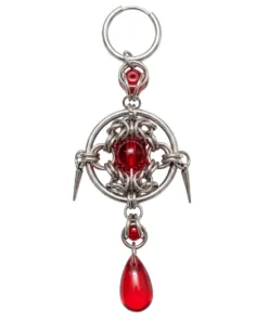 Alternative view of Crimson Blood Sigil Handmade Gothic Chainmaille Earrings