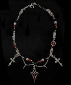 Crimson Sigil Chainmail Necklace