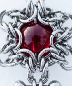 Alternative view of Crimson Thorn Gothic Chainmaille Earrings