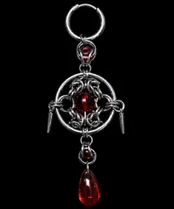 Crimson Blood Sigil Handmade Gothic Chainmaille Earrings