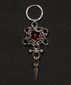 Alternative view of Crimson Thorn Gothic Chainmaille Earrings