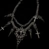 Medieval Gothic Chainmail Necklace - Cross Pendant Dark Jewelry