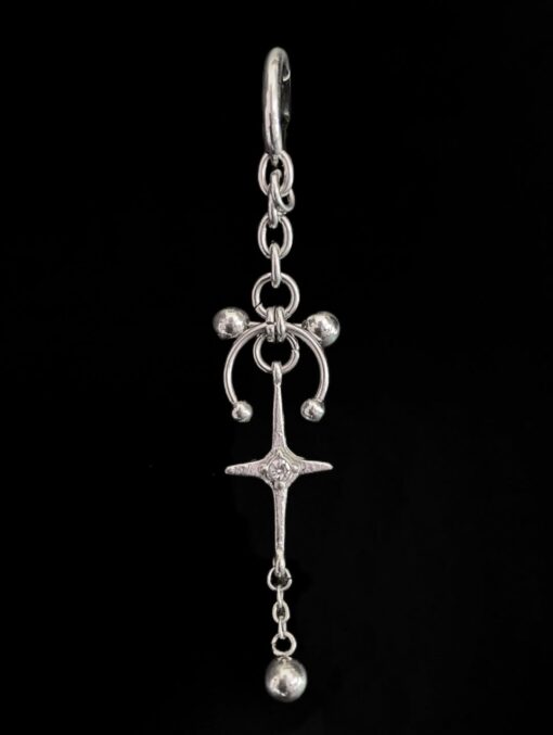 Arc Sigil Chain Drop Earring - Image 2