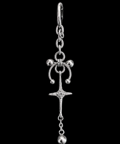 Arc Sigil Chain Drop Earring