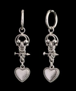 Chainmail Toggle Heart Drop Earring