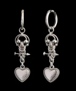 Chainmail Toggle Heart Drop Earring - Image 9