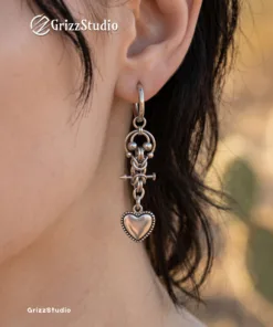 Alternative view of Chainmail Toggle Heart Drop Earring