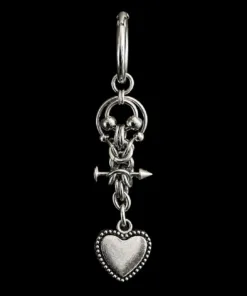 Chainmail Toggle Heart Drop Earring