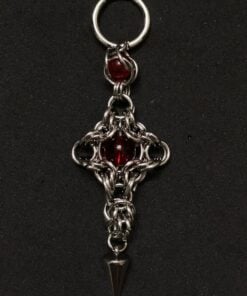 Alternative view of Crimson Sigil Chainmail Drop Earring
