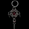 Crimson Core Chainmail Earring with Industrial Spikes