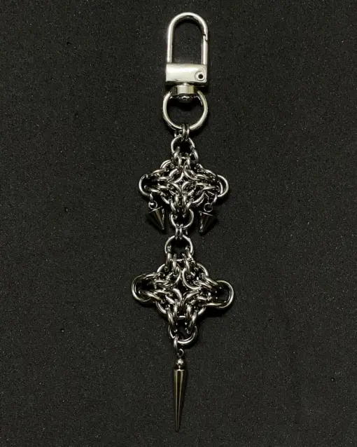 Gothic Chainmail Sigil Spike Keychain