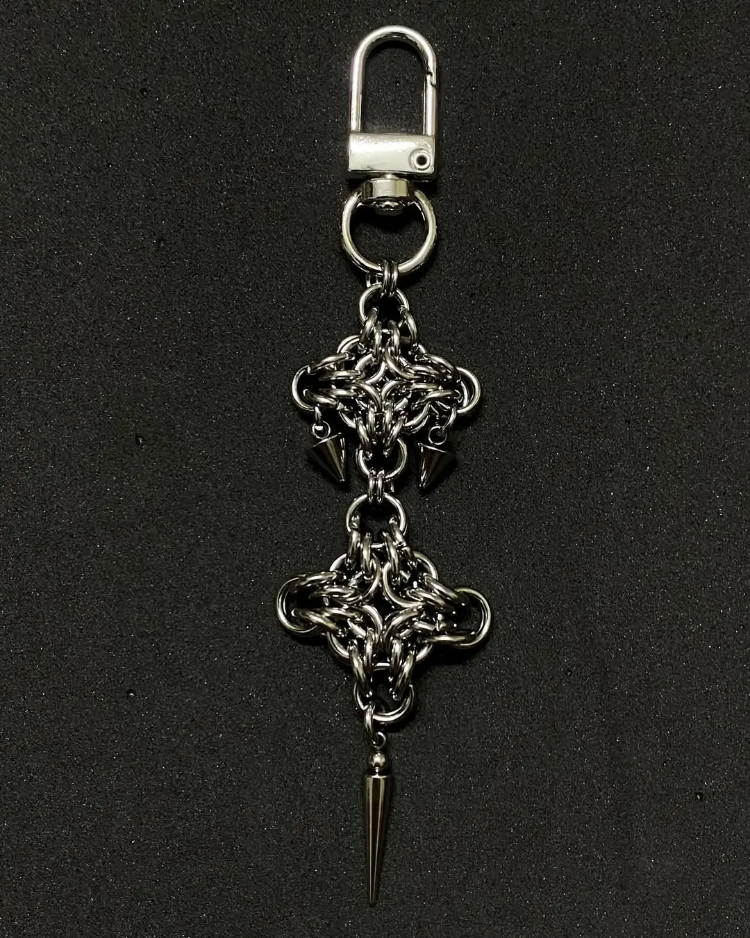 Gothic Chainmail Sigil Spike Keychain
