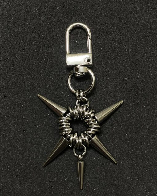 Gothic Chainmail Spiked Keychain - Image 2