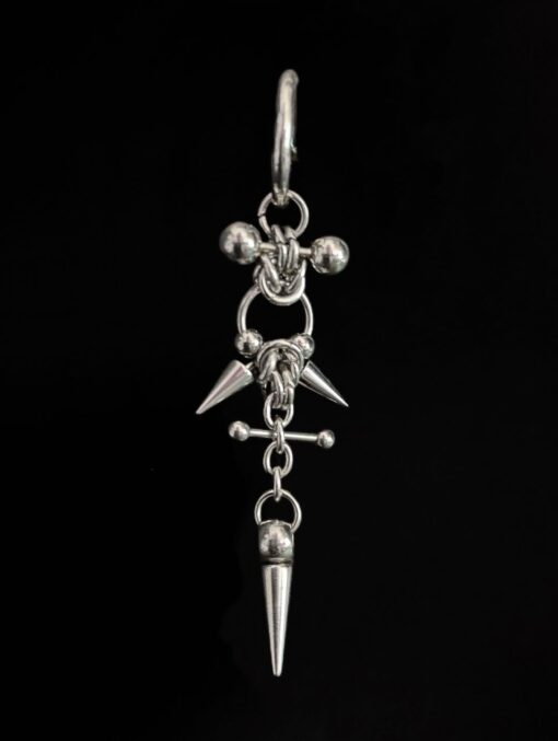 Industrial Spike Drop Chain Earring - Image 2