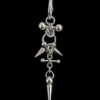 Industrial Spike Drop Chain Earring — Handmade Gothic Earrings, Stainless Steel, Dark Silver, Grizz Studio