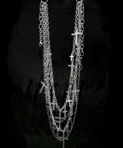 Alternative view of Multi-Layer Gothic Chain Necklace with Geometric Emblem Charms