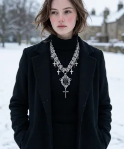 Obsidian Emblem Chainmail Necklace - Image 6