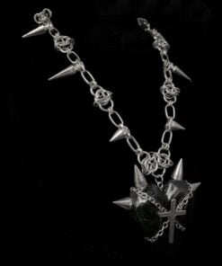 Alternative view of Obsidian Spikeheart Chainmail Necklace