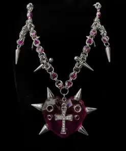 Alternative view of Rosaline Spikeheart Chainmail Necklace