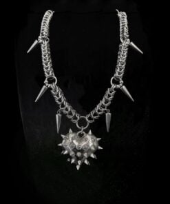 Alternative view of Spiked Heart Chainmail Necklace