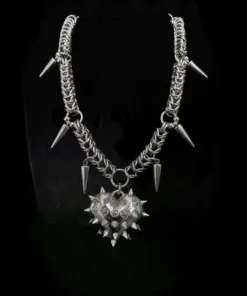 Spiked Heart Chainmail Necklace - Image 9