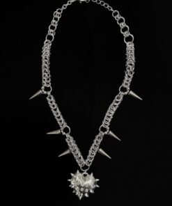 Spiked Heart Chainmail Necklace