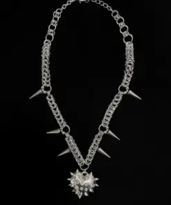 Spiked Heart Chainmail Necklace