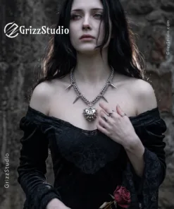 Spiked Heart Chainmail Necklace - Image 4
