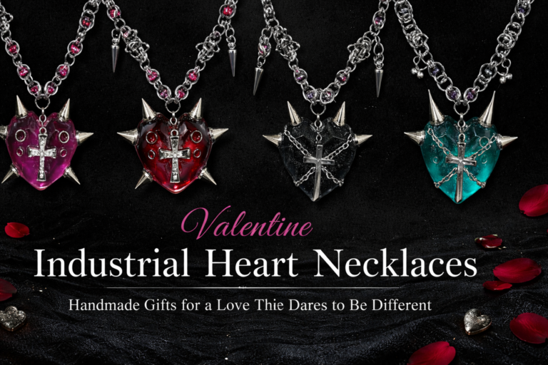 Valentine Industrial Heart Necklaces – Handmade Gifts for a Love That Dares to Be Different