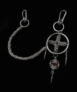 Crimson Nexus Orb Chainmail Keychain