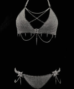 Gothic Chainmail Lingerie Set