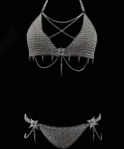 Hand-Linked Gothic Chainmail Bodywear Set - Made-to-Measure Armour Lingerie