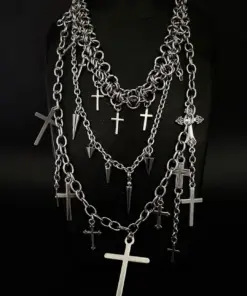 Grim Relic Layered Chainmail Necklace