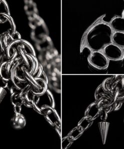 Ironveil Grip Layered Chainmail Necklace - Image 3