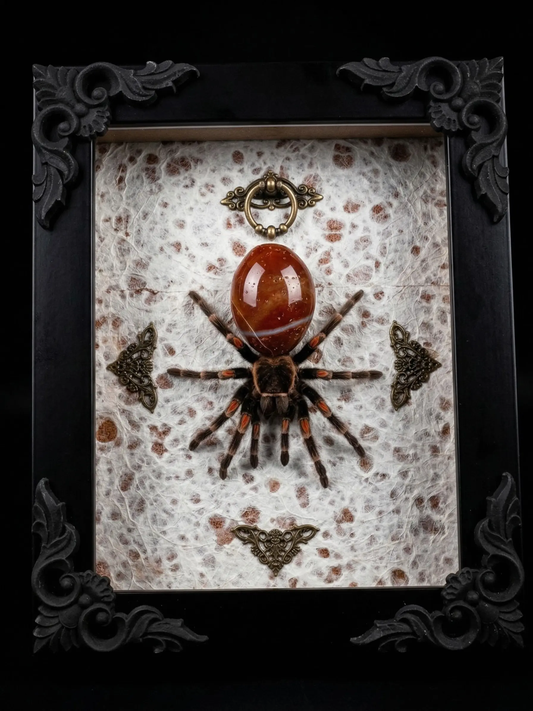 Red Stone Abdomen Tarantula Spider Shadow Box